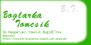 boglarka tomcsik business card